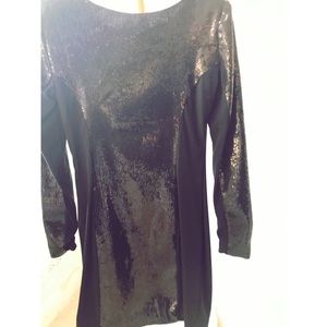 Gorgeous and Slimming Black Sequin Dress